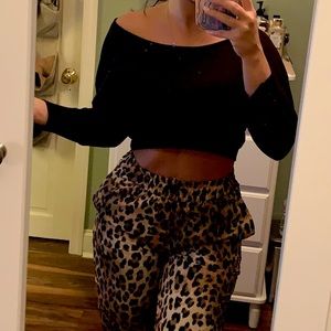 Black Off The Shoulder Crop Top